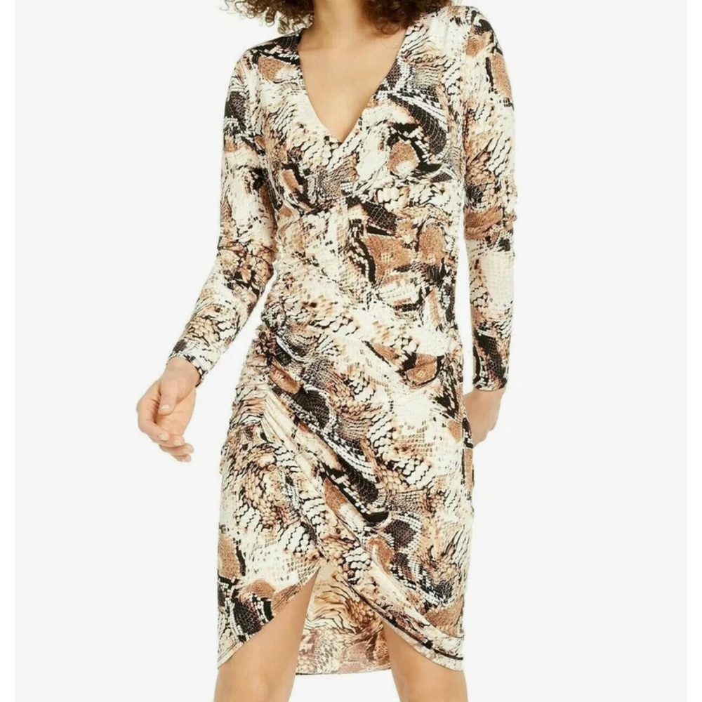INC International Concepts Womens Snake Print Wrap Dress